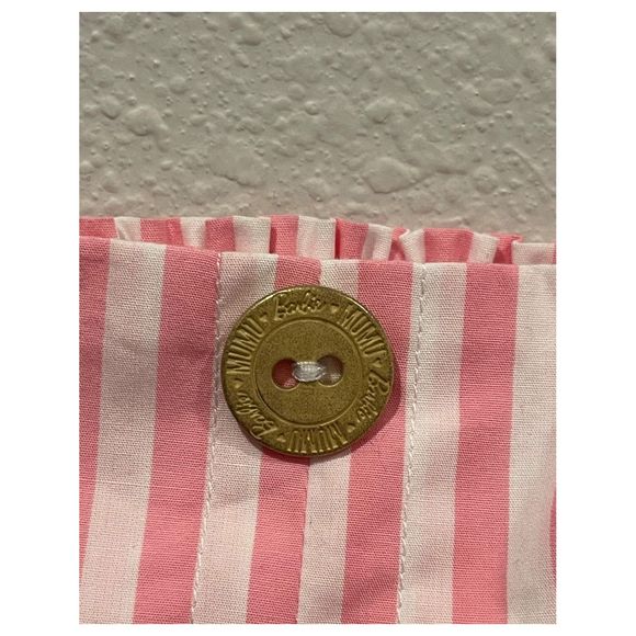 SHOW ME YOUR MUMU X BARBIE Striped  Pink White Crooped Top - Picture 3 of 5